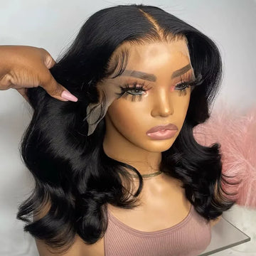 Bob Wig Human Hair 100% 13x4 HD Lace Frontal Wigs Brazilian 4x4 Transparent Lace Front Wigs For Women Natural Short Bob Wigs
