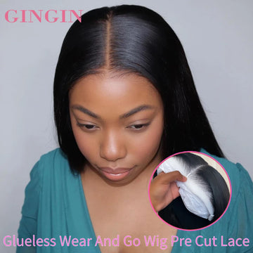 6x4 Glueless Wig Without Glue Ready To Wear Human Hair Wig Brazilian Straight Lace Wig Pre Cut Lace No Glue No Gel All Ready Wig