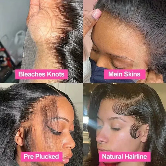 Bob Wig Human Hair 100% 13x4 HD Lace Frontal Wigs Brazilian 4x4 Transparent Lace Front Wigs For Women Natural Short Bob Wigs