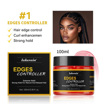 100ml/3.38 fl. oz. Edge Control Hair Gel Strong Hold Thick Edges Styling Gel Non-Greasy Non-Flaking Hair Gel For All Hair Types