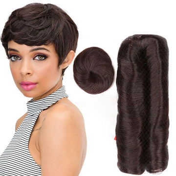 28 Pieces 100% Human Hair Bundles with Closures Extensions Short Curly Hair Weaving for Women