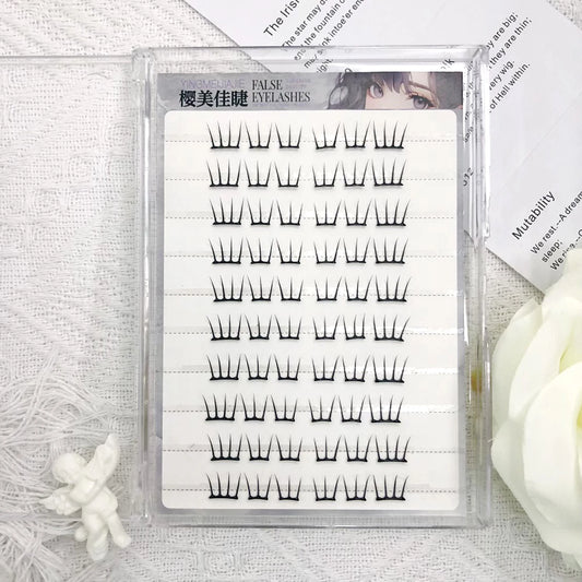 DIY Fashion Lash Extensions Glue-free Korean Style Girl Group lash Segemented Natural Long False Eyelash Self Sticking Eyelashes