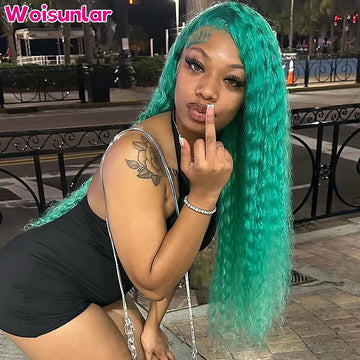 Light Green Lace Front Human Hair Wigs Water Wave Transparent Lace 13x4 13x6 Front Wigs Human hair for Women human hair 100%