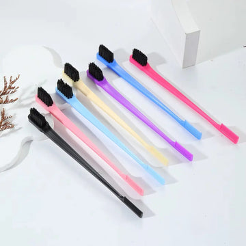 Hair Anti-static Edge Brush Comb 2-in-1 Double-sided Edge Control Brush Hair Styling Tool with Comb,Special for Real Hair Wigs