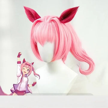 Uma Musume Pretty Derby Haru Urara Cosplay Wig Chun-Li Style Game Roleplay Party Prop Wigs Synthetic Hair Heat Resistant Fiber