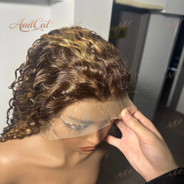 Highlight Water Wave 100% Human Hair Wigs 4/27 13x6 Hd Lace Frontal Wig 200 Density 30 Inch Deep Wave 13x4 Hd Lace Frontal Wig