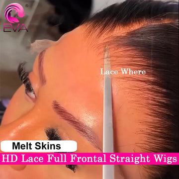 Eva Hair HD Lace Full Frontal Wigs 180% Straight 5x5 HD Lace Closure Wigs Human Hair Wigs Skins Melted Remy Brazilian For Woman