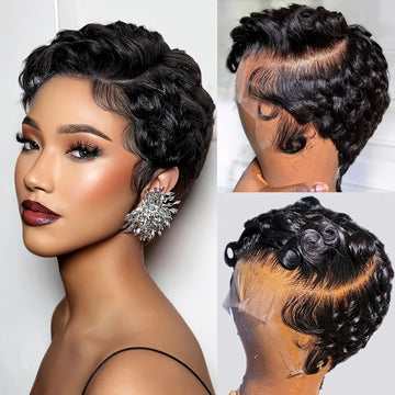 Curly Pixie Cut Wig 13X4 HD Frontal Wig Short Bob Human Hair Wigs For Women Glueless Lace Wig Preplucked Hairline