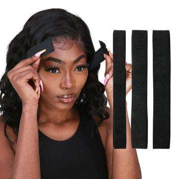 Lace Wig Melting Edge Band, 3 Pcs Non-Slip Adjustable Elastic Band for Lace Wigs Baby Hair Custom Fit with Velcro Comfortable