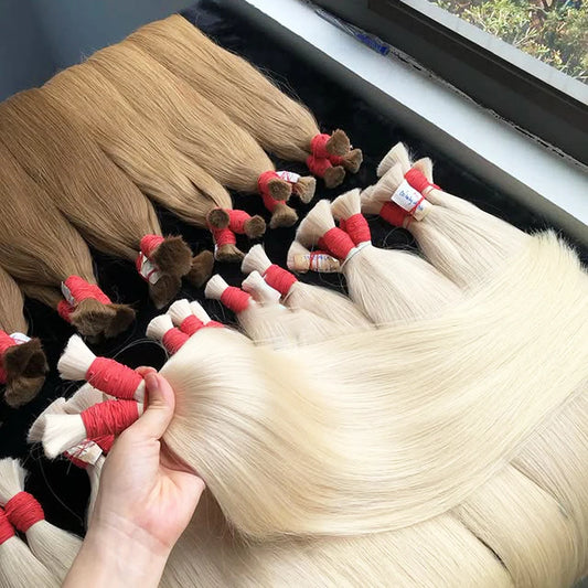 Blonde Straight Human Hair Bulks 100% Natural Human Hair Extension No Weft Natural Black Bundles Brazilian Hair 613 For Braiding