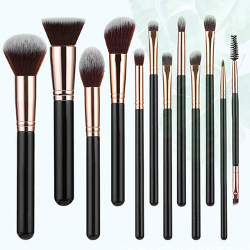 Makeup brush set, black powder brush, eye shadow brush, powder blusher brush tools, beauty tools