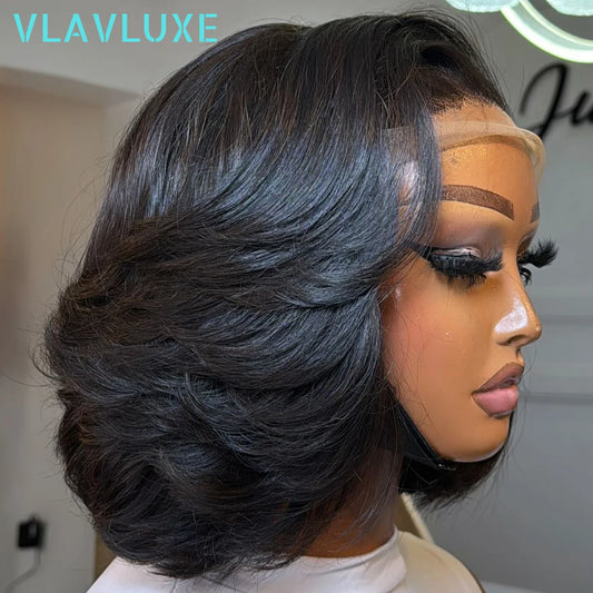 Glueless Wigs Human Hair Bob Wig Human Hair 100% Body Wave 350 High Density Curly Hair Wear And Go HD Lace Wig 13x6 Human Hair