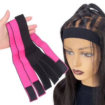 3Cm Lace Melting Band Elastic Edge Wrap For Wigs 3Pcs Wig Bands To Lay And Hold Edges In Place Black Pink Double Side Headband